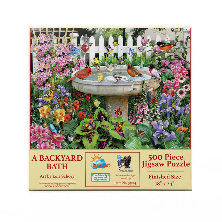 Sunsout a Backyard Bath 500 Pc Jigsaw Puzzle 35224