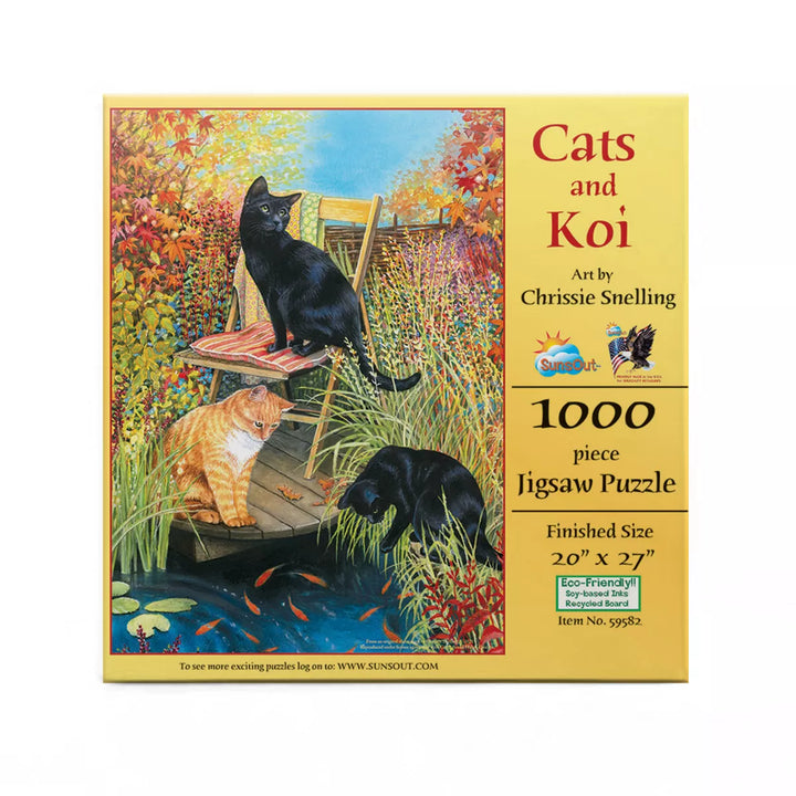 Sunsout Cats and Koi 1000 Pc Jigsaw Puzzle 59582