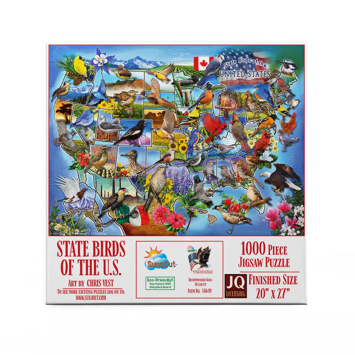 Sunsout State Birds of the U.S. 1000 Pc Jigsaw Puzzle 58649