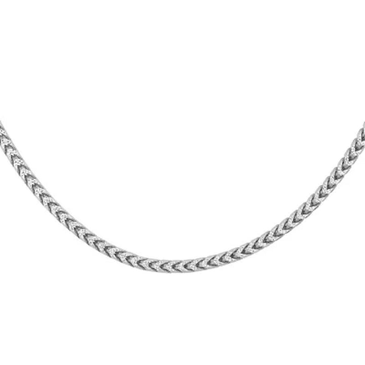 Italian Sterling Silver Diamond-Cut Franco Chain Necklace, 24"