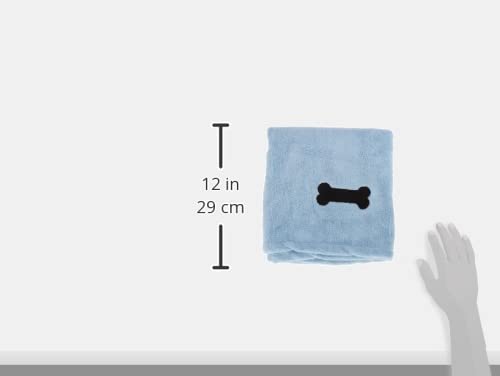 Bone Dry Pet Grooming Towel Collection Absorbent Microfiber X-Large, 41x23.5", Embroidered Blue 41x23.5"
