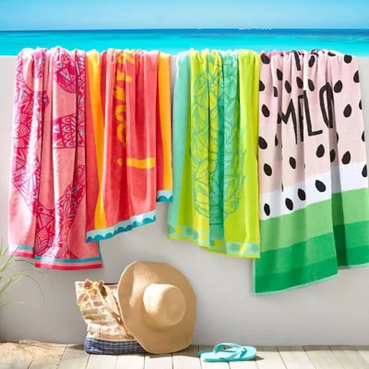 Member'S Mark Oversized 2Pk Beach Towels, 40" X 72", Assorted Designs