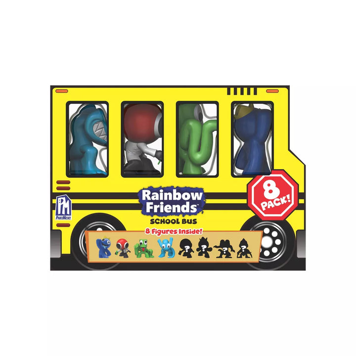 Rainbow Friends School Bus Mini Figure Set - 8Pk
