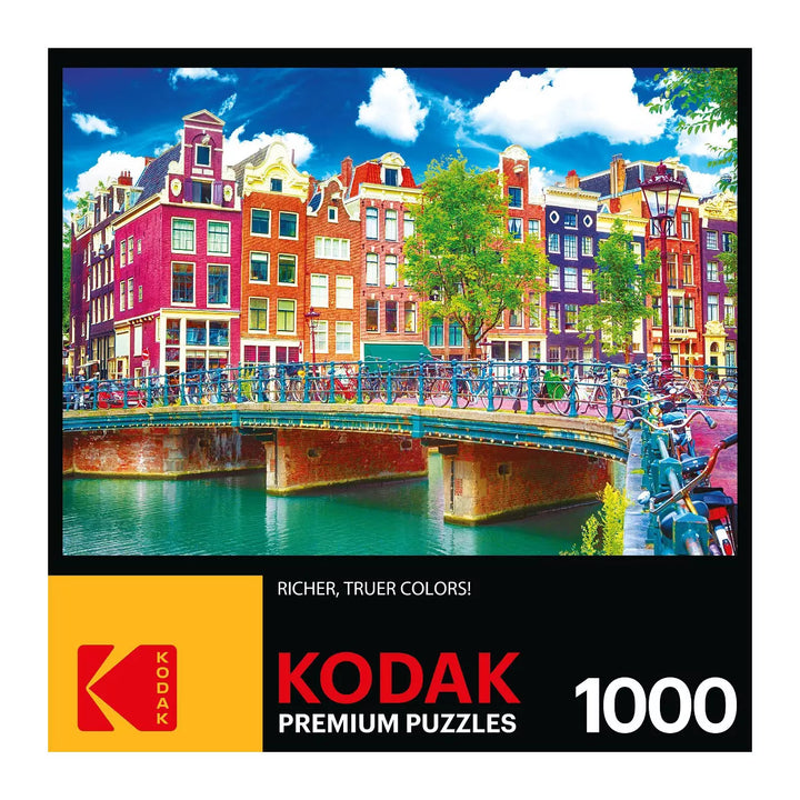 Kodak Premium - Colorful Waterfront Buildings Amsterdam - 1000 Piece Jigsaw Puzzle