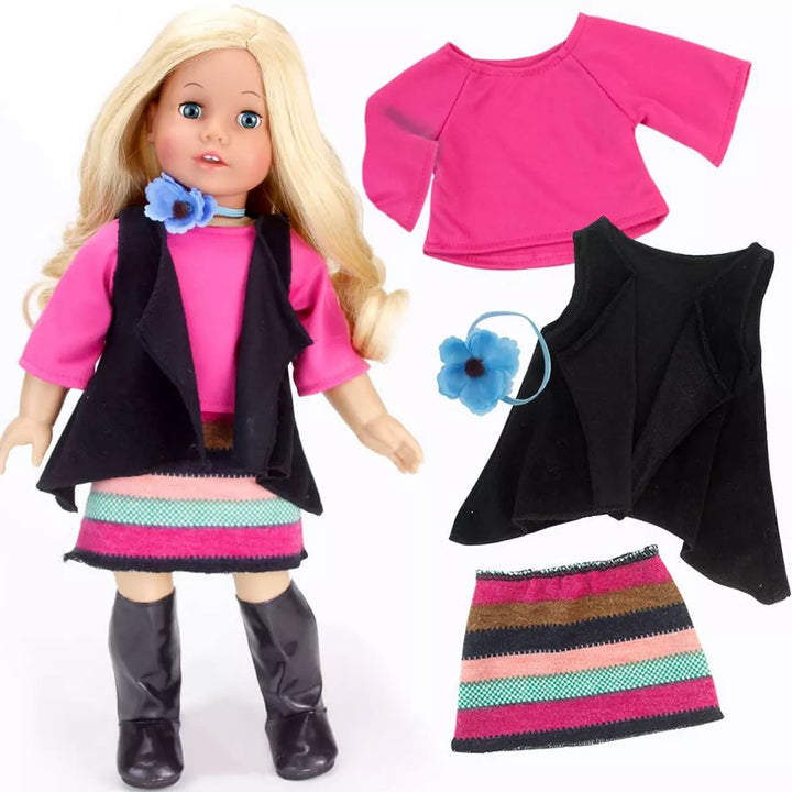 Sophia’S 9 Piece Winter Set for 18" Dolls, Blue/Black