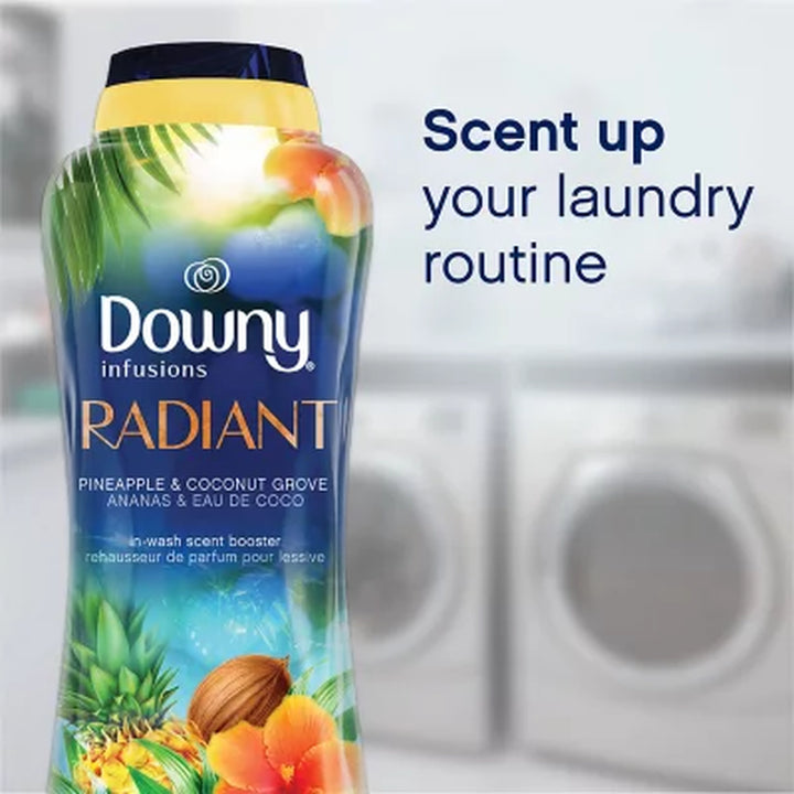 Downy Infusions Radiant In-Wash Scent Booster Beads, Pineapple & Coconut Grove, 28.3 Oz