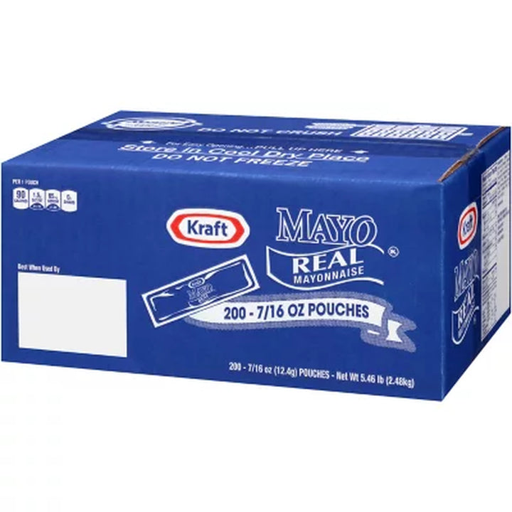 Kraft Real Mayo Mayonnaise Single Serve Pouches (200 Ct.)