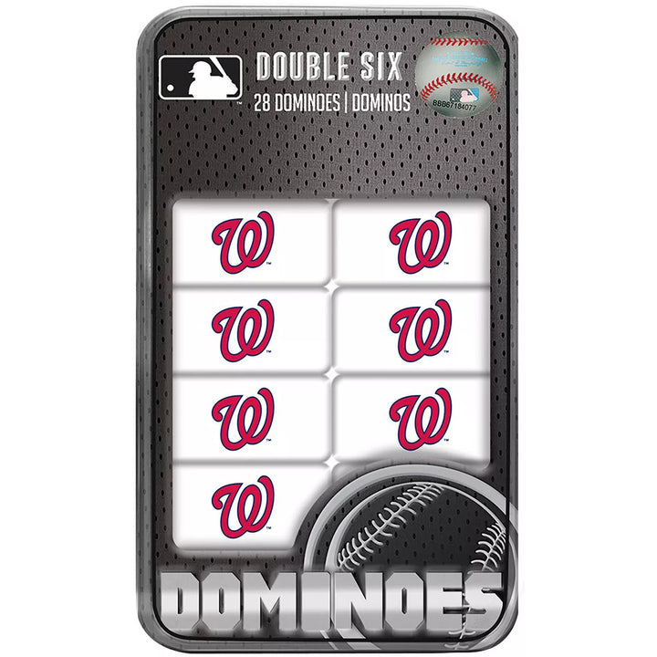 Masterpieces Officially Licensed MLB Washington Nationals 28 Piece Dominoes Game for Adults.