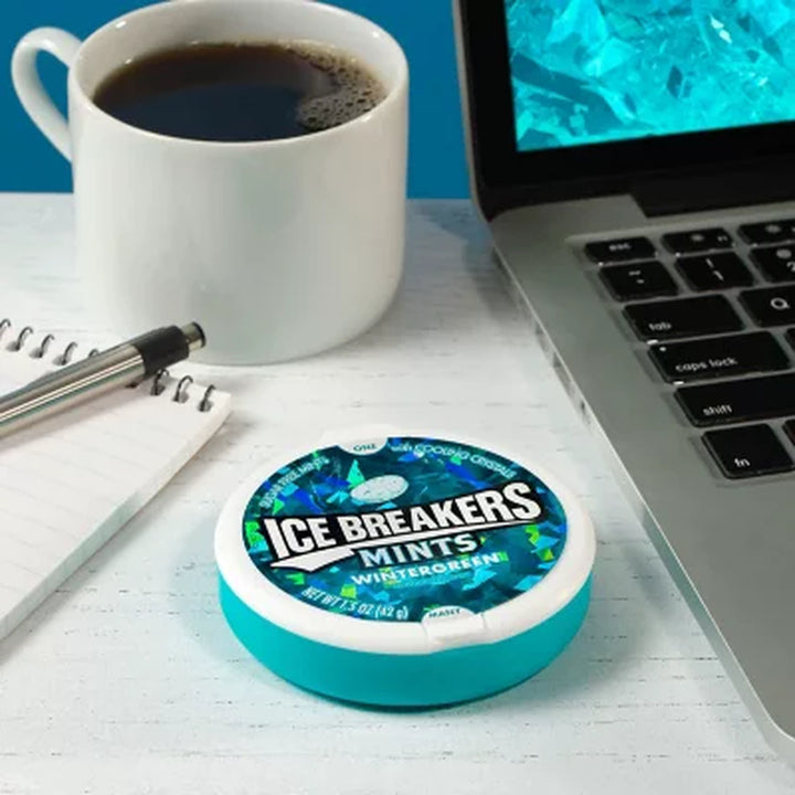 ICE BREAKERS Wintergreen Sugar Free Breath Mints, 1.5 Oz., 8 Pk.