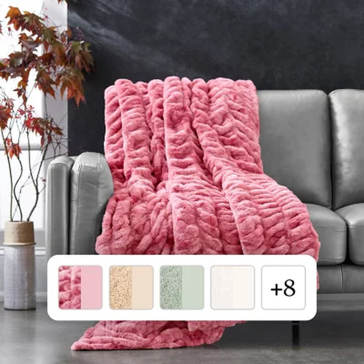 Member'S Mark Luxe Dyed Faux Fur Throw 60"X70" (Assorted Colors)