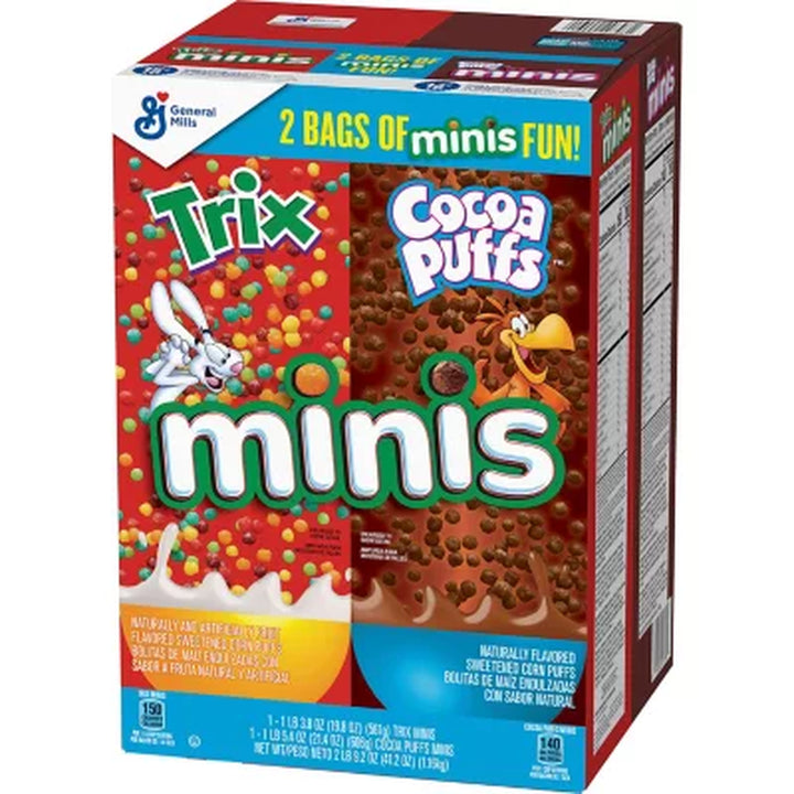 Minis Cereals, Cocoa Puffs and Trix (41.2 Oz, 2 Pk.)