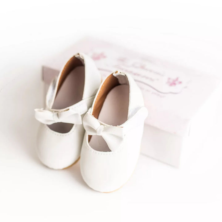 The Queen'S Treasures 18 Inch Doll White Dress Shoes with Bow Detail