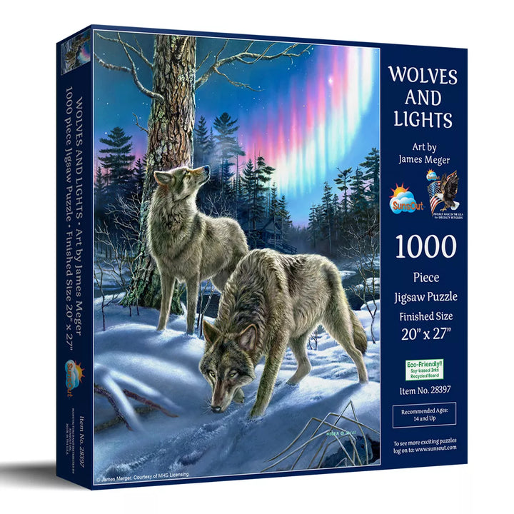 Sunsout Wolves and Lights 1000 Pc Jigsaw Puzzle 28397