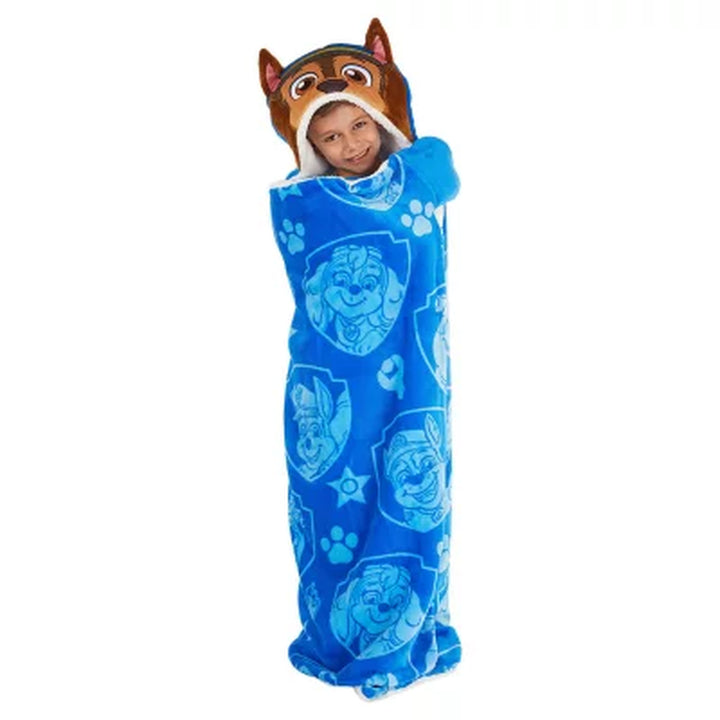 Kids 40X50 Hooded Throw, Plush with Sherpa Lining (Assorted Characters)