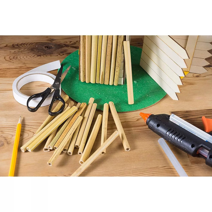 Juvale 100 Pack Wood Bamboo Sticks for Crafts, DIY Bee Houses, Jewelry, Projects (5.2 In)