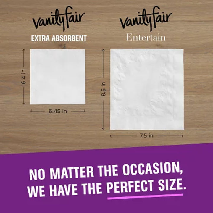 Vanity Fair Extra Absorbent Disposable Paper Napkins, White (504 Ct.)