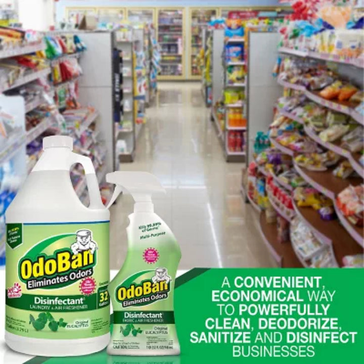 Odoban Disinfectant & Odor Eliminator, Eucalyptus 1 Gal. Concentrate + 32 Oz. Ready-To-Use Spray