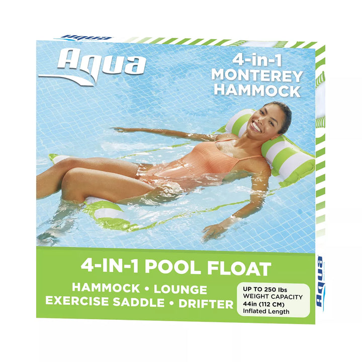 Aqua Leisure Monterey Water Inflatable 4-In-1 Pool Hammock Lounger