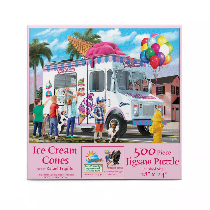 Sunsout Ice Cream Cones 500 Pc Jigsaw Puzzle 42309