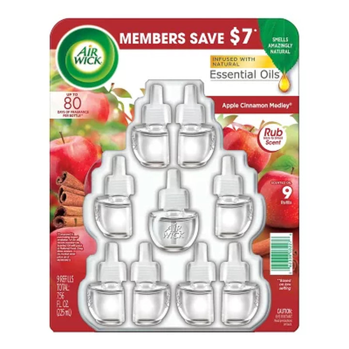 Air Wick Scented Oil Air Freshener Refills, Apple Cinnamon, 9 Ct.