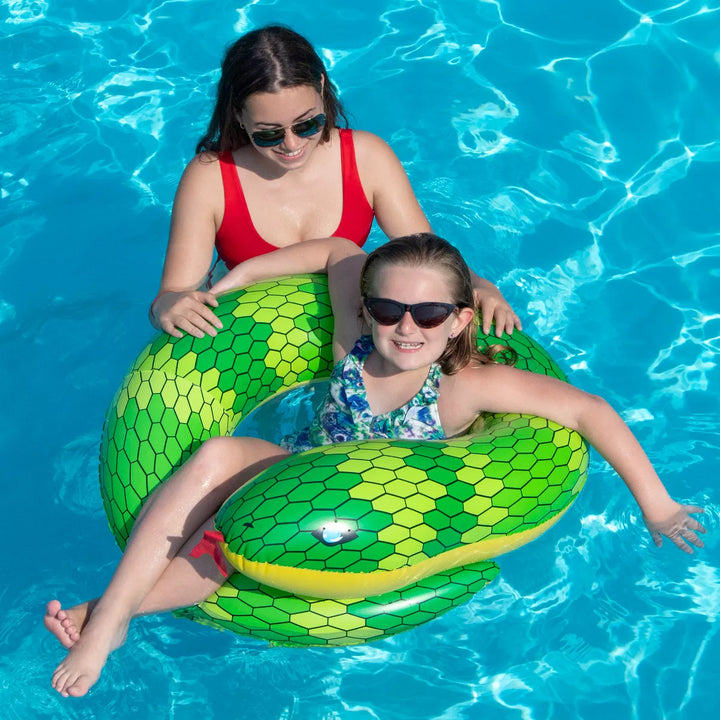 Swimline 28" Green and Yellow Snake Swimming Pool Inner Tube Float