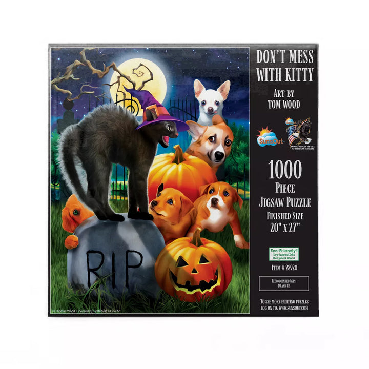 Sunsout Don'T Mess with Kitty 1000 Pc Halloween Jigsaw Puzzle 28920