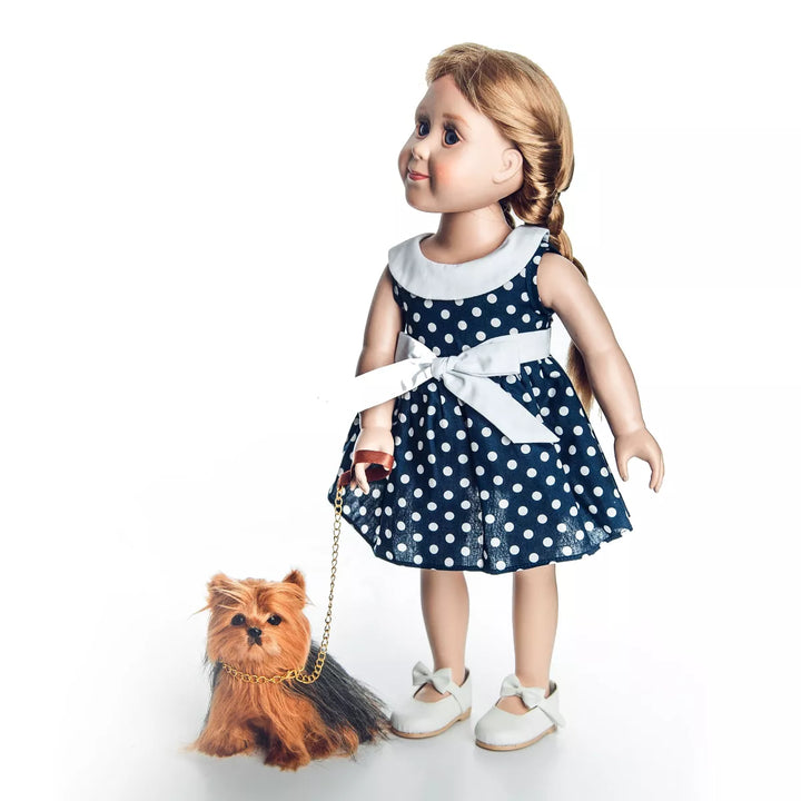 The Queen'S Treasures Teacup Yorkie Puppy, Collar, & Leash for 18" Dolls