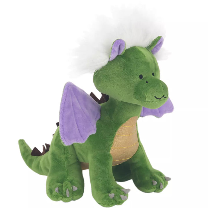 Lambs & Ivy Dragon Plush Green/Purple Stuffed Animal Toy - Gus