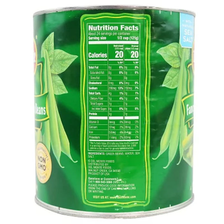 Del Monte Fancy Cut Green Beans, 101Oz.