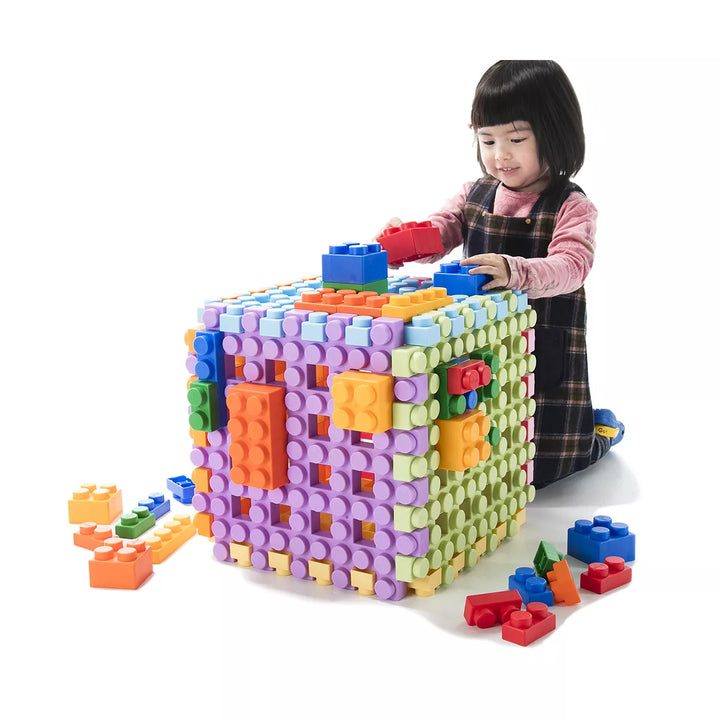 Uniplay Waffle Soft Blocks — Cube Puzzle Play for Cognitive and Sensory Development in Early Learning Education, Ages 3 Months and up (6Pc Set)