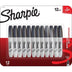 Sharpie Chisel Tip Permanent Markers, Black (12 Ct.)