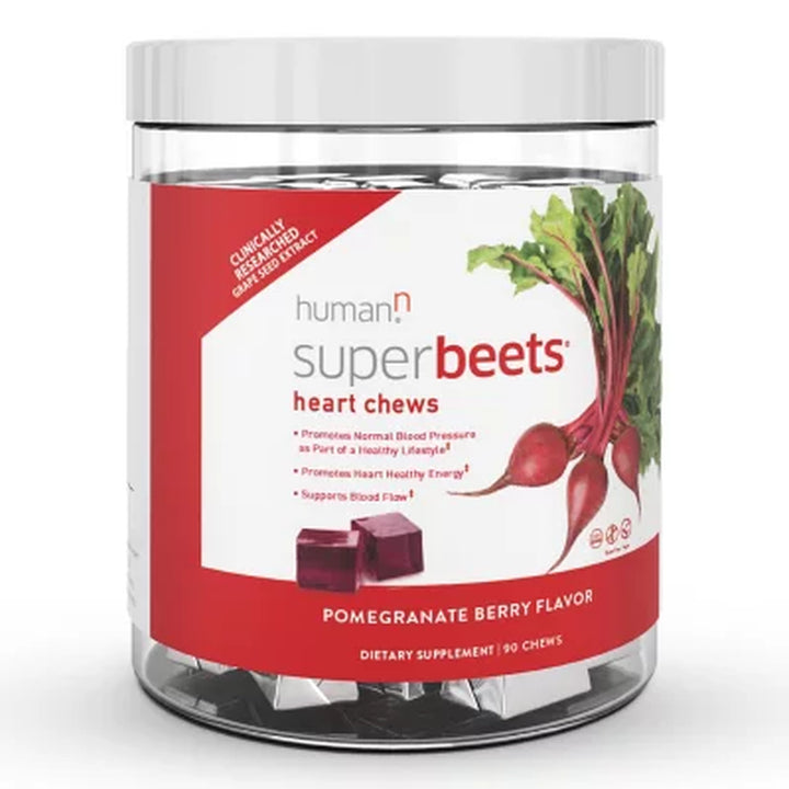 Humann Superbeets Heart Chews, Pomegranate Berry 90 Ct.