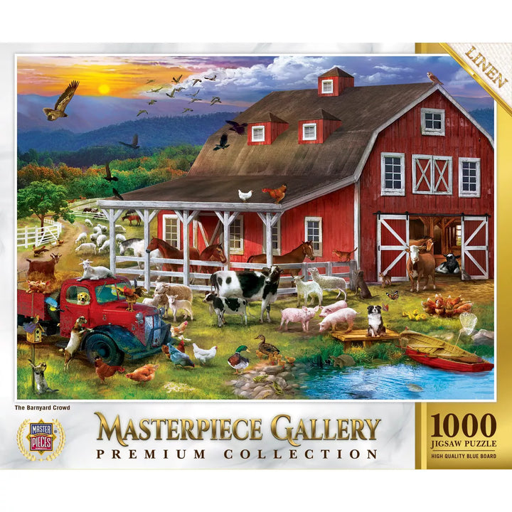 Masterpieces 1000 Piece Jigsaw Puzzle - the Barnyard Crowd - 26.8"X19.3".