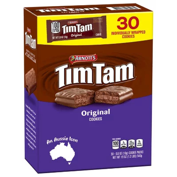 Tim Tam Original Chocolaty Cookies, 0.63 Oz., 30 Pk.