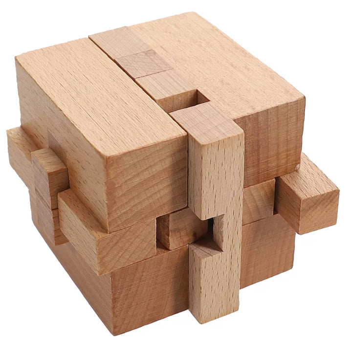 WE Games Solid Wood 3D Cube Puzzle