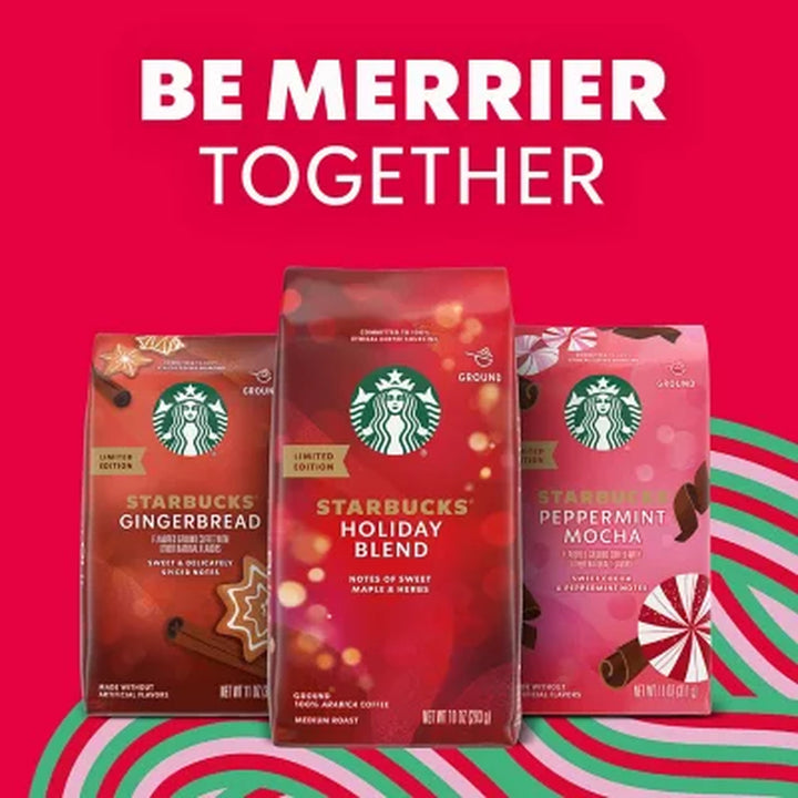 Starbucks Medium Roast Ground Coffee, Holiday Blend, 35 Oz.