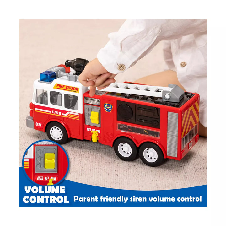 Syncfun Toddler Fire Truck Toy with Mode Switch & Volume Control, Bump and Go Fire Engine Trucks, Boys&Girls Firetruck, Kids Birthday