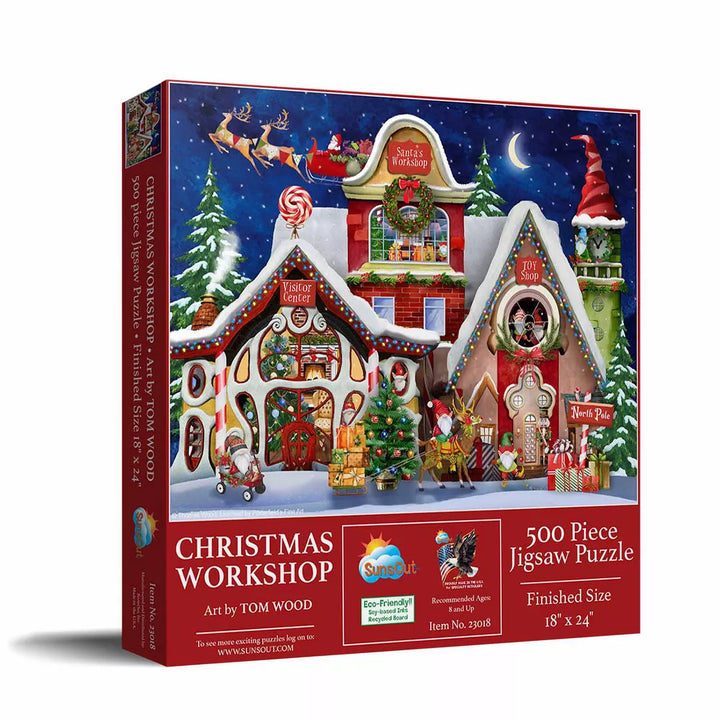 Sunsout Christmas Workshop 500 Pc Christmas Jigsaw Puzzle 23018