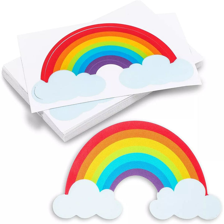 Blue Panda 36-Pack Colorful Rainbow Waterproof Vinyl Sticker for Window, 3.5 X 2 In