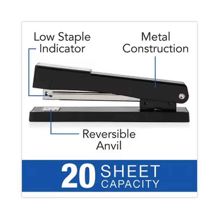 Swingline - Light-Duty Full Strip Desk Stapler, 20-Sheet Capacity - Black