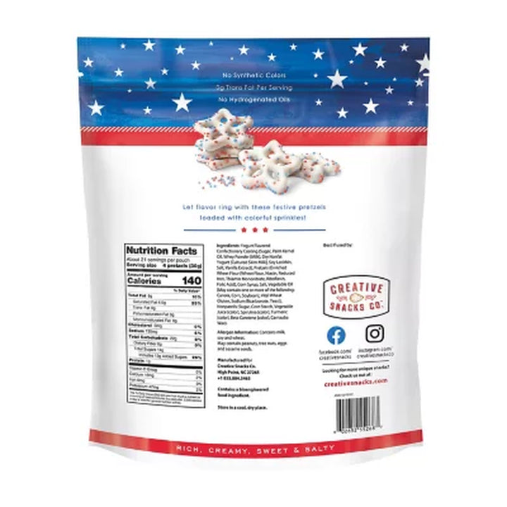 Creative Snacks Co. Stars & Stripes Yogurt Flavored Dipped Pretzels, 22 Oz.