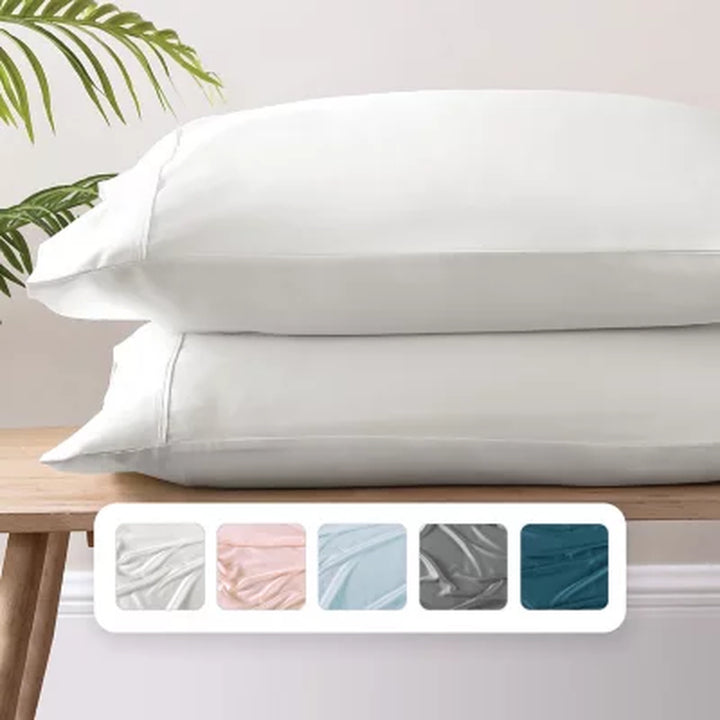 Brielle Home Tencel Lyocell Sateen Pillowcase Set (Assorted Colors & Sizes)