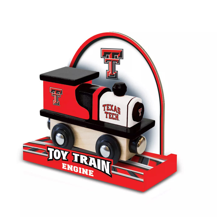 Masterpieces Officially Licensed NCAA Texas Tech Red Raiders Wooden Toy Train Engine for Kids.