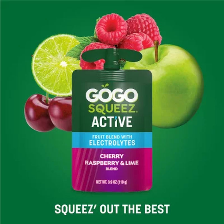 Gogo Squeez Active Fruit Blend with Electrolytes Variety Pack 3.9 Oz., 18 Pk.