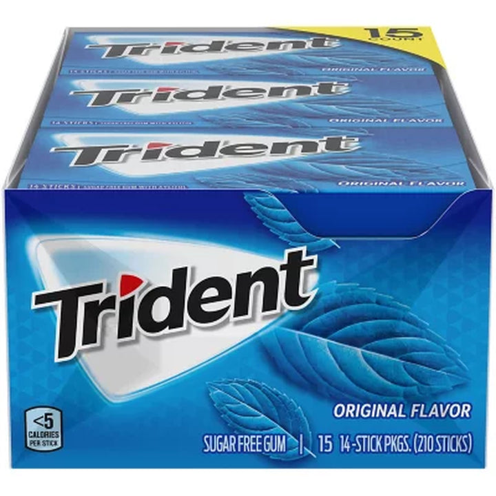 Trident Original Sugar Free Gum, 14 Pcs., 15 Pk.