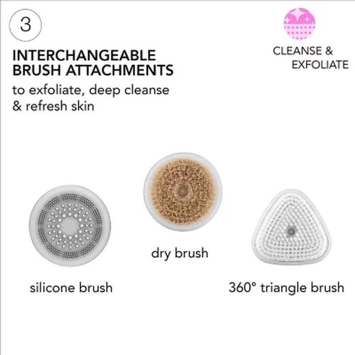 Skn by Conair Daily Glow Facial Brush Kit with Attachments, SFB11GK