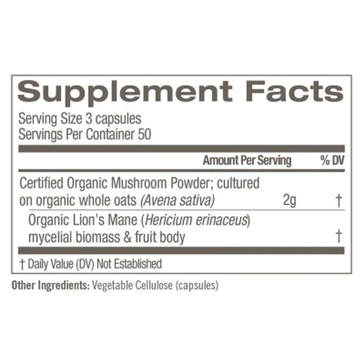 Om Mushroom Superfood Lion'S Mane Supplement Capsules 150 Ct.