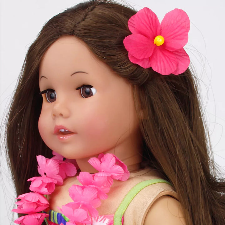 Sophia'S - 18" Doll - Hawaiian Floral Bathing Suit, "Grass" Skirt, Floral Lei & Flower Hair Clip