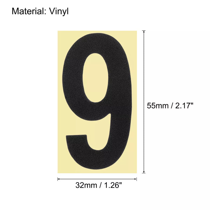 Unique Bargains 0 - 9 Vinyl Waterproof Self-Adhesive Reflective Mailbox Numbers Sticker 2.17 Inch Black 3 Set