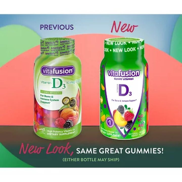 Vitafusion Vitamin D Gummies, 2000 IU, Peach and Berry 275 Ct.